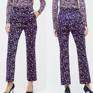 J. Crew Floral Straight Leg Pants - Blue and Pink